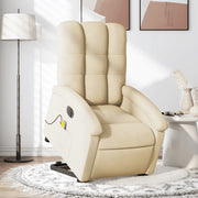 Poltrona Alzapersona Massaggiante Elettrica Crema in Tessuto 3204137
