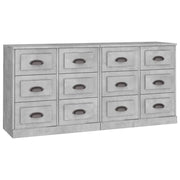 Buffet credenza cassettiera armadio mobile contenitore organizer per cucina soggiorno salotti set da 2 legno ingegnerizzato grigio 02_0036881