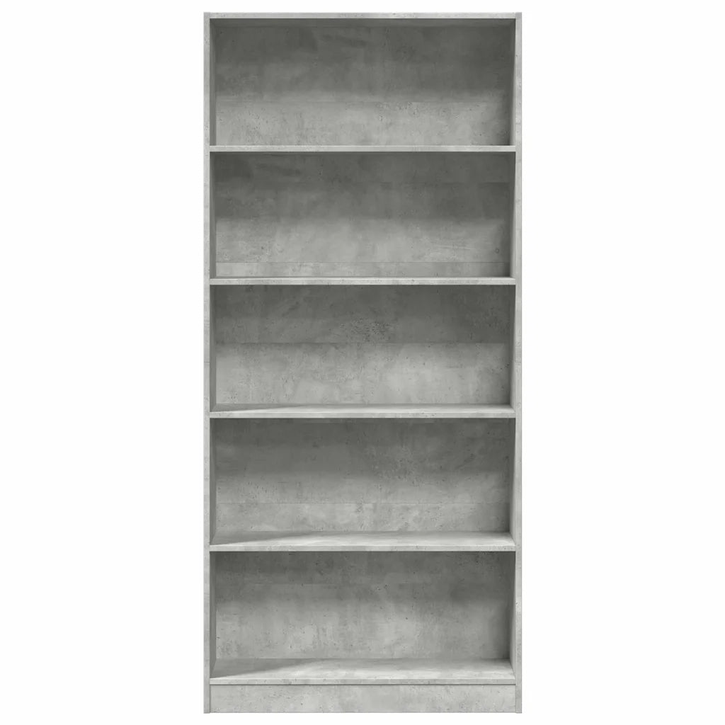 Libreria Grigio Cemento 80x24x176 cm in Legno Multistrato 857856