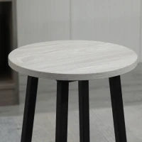 Set da Bar 6 Pezzi con 4 Sgabelli da Bar e 2 Tavoli Alti in Legno Truciolato e Acciaio per Cucina e Soggiorno, Grigio