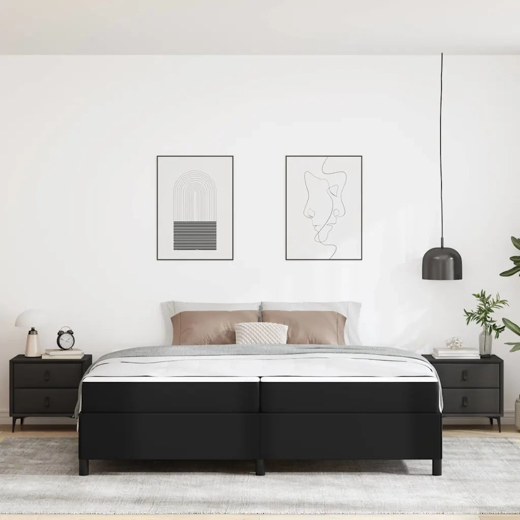 Struttura del letto con materasso Nero 200 x 200 cm Tessuto