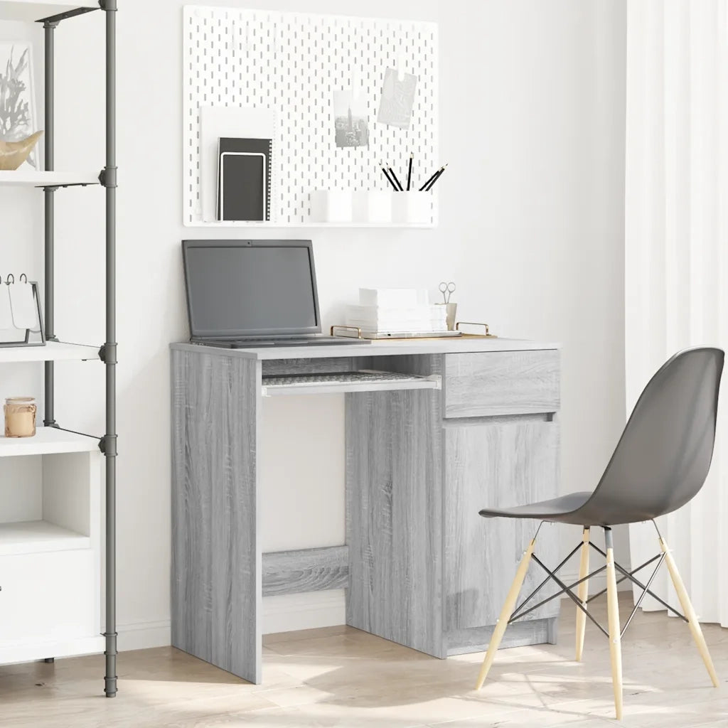 Scrivania Grigio Sonoma 86x49x76 cm in Legno Multistrato 861828
