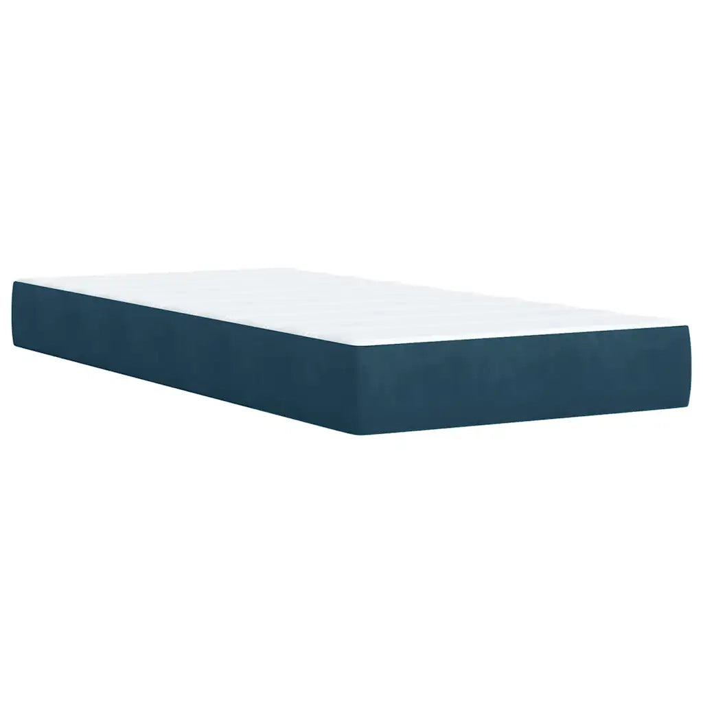 vidaXL Giroletto a Molle con Materasso Blu Scuro 90x200 cm in Velluto