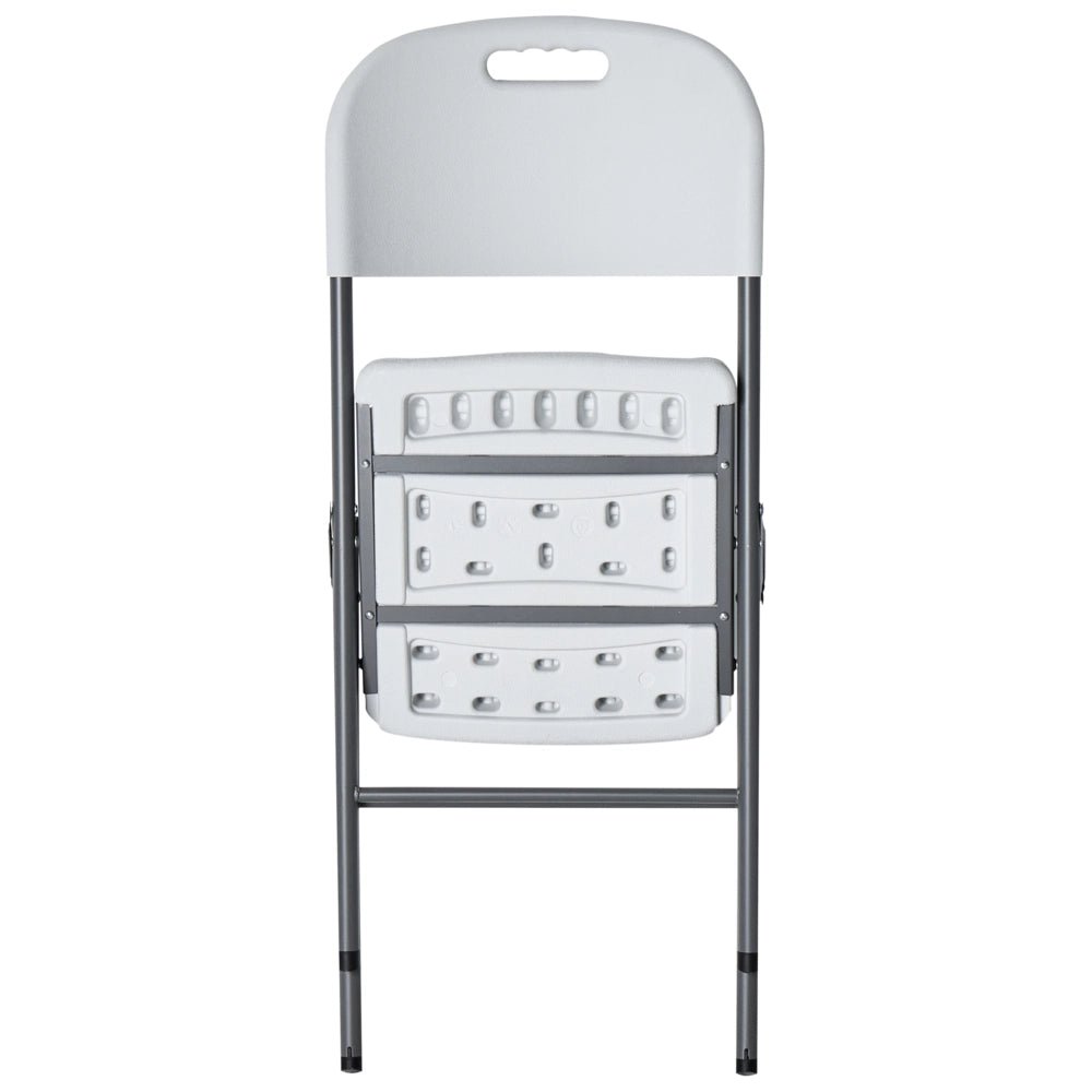 Set da pranzo da giardino a 4 posti Materiale sintetico bianco 152 x 74 Tavolo e 4 sedie pieghevoli con gambe in metallo
