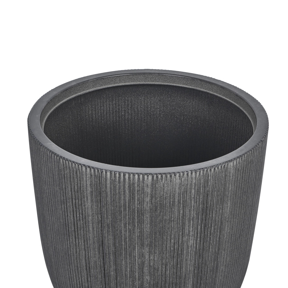 Vaso da fiori alto in poliresina nera, 48 x ø 44 cm, accessori decorativi moderni e minimalisti per interni ed esterni