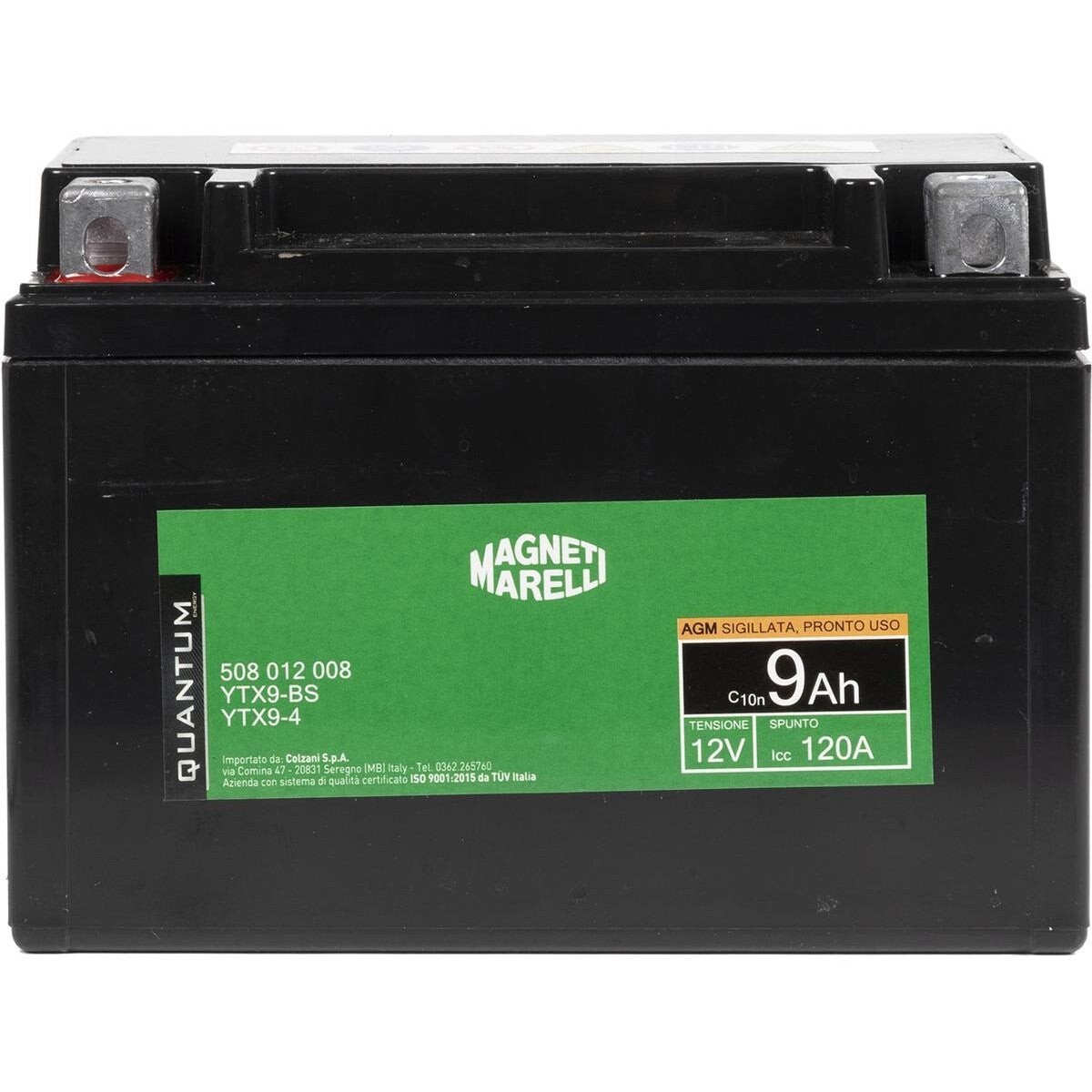 BATTERIA MOTO QUANTUM 9AH AGM-CCA 120A SX
