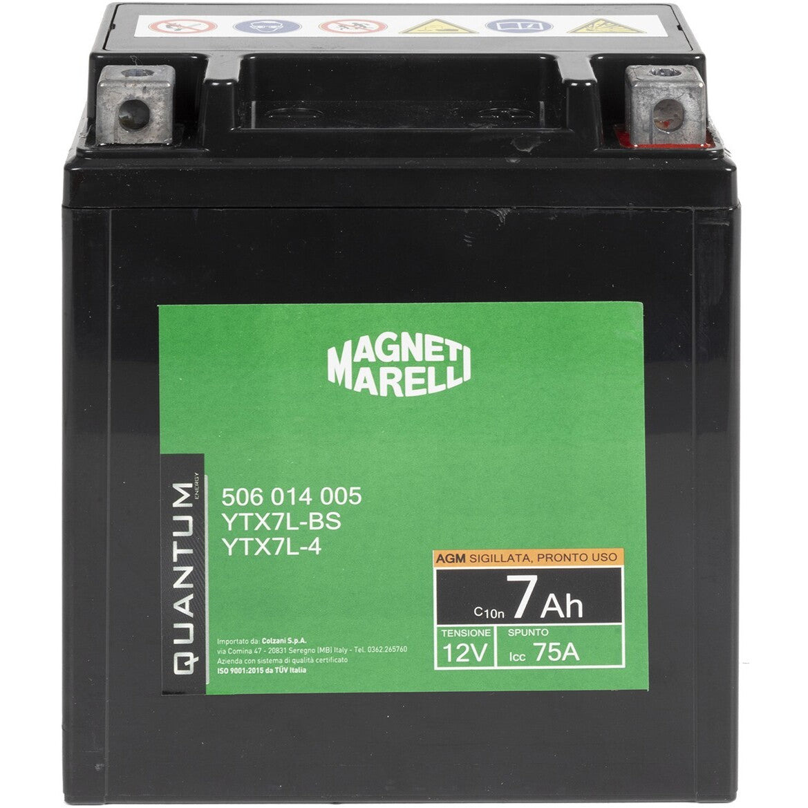 BATTERIA MOTO QUANTUM 7AH AGM-CCA 75A DX