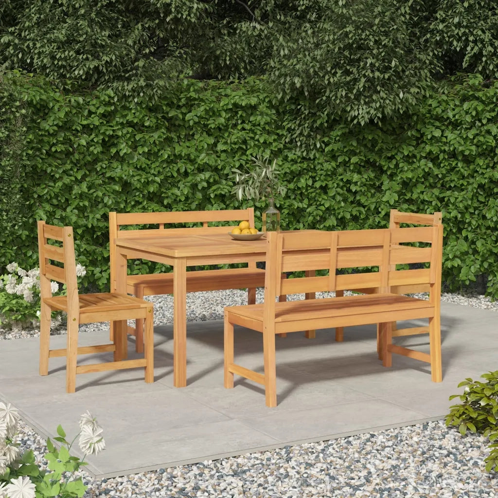 Set da Pranzo per Giardino 5 pz in Legno Massello di Teak cod mxl 35402