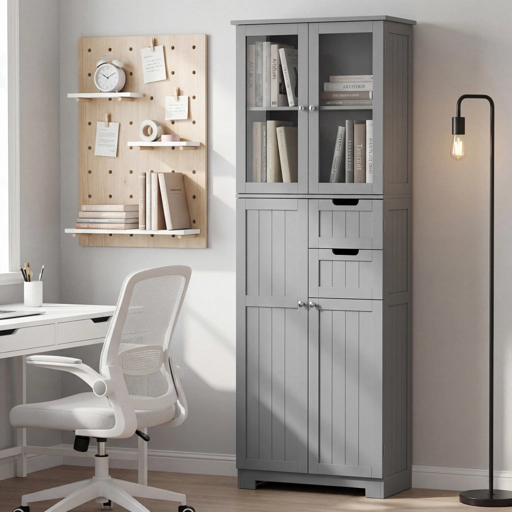 Mobile bagno alto contenitore, 60x30x170 cm, grigio