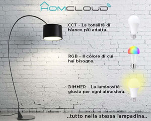 Homcloud EE-11WE27 domotica Lampadina Wi-FI RGB+CCT E27 dimmerabile