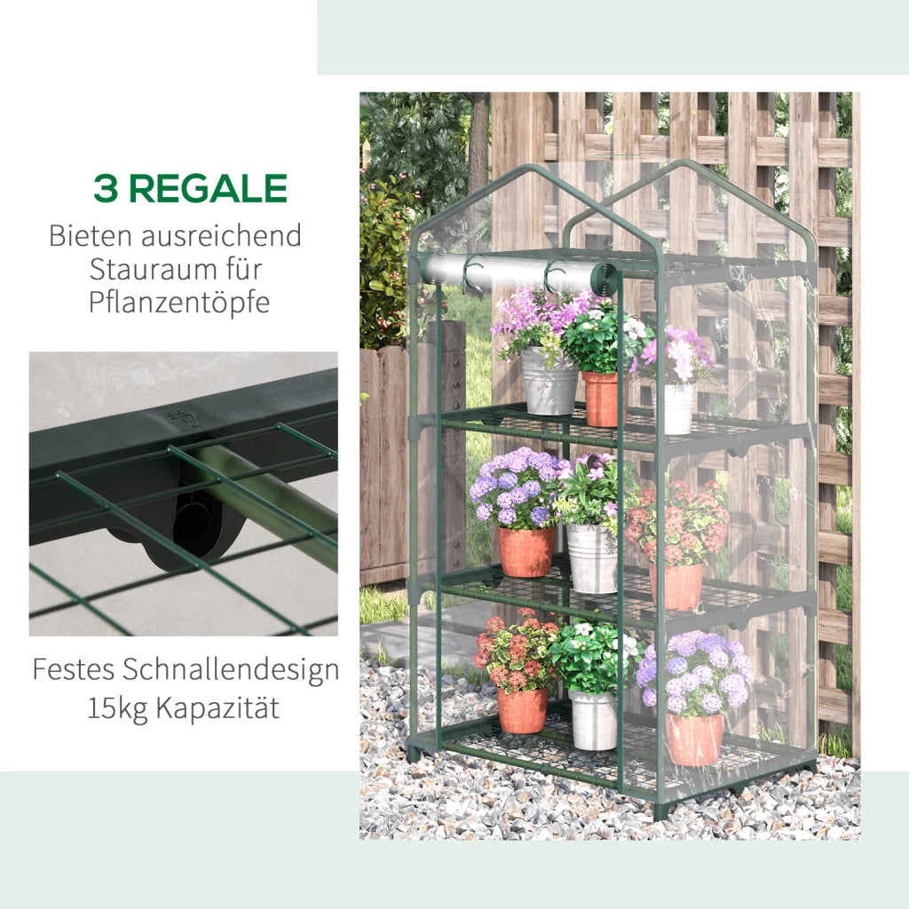 Serra da Balcone con Ripiani ¨C Xylo ¨C Trasparente 69x49x125 cm
