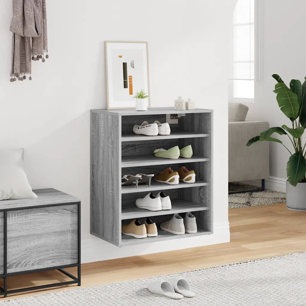 Scarpiera | Mobile per scarpe Rovere Fumo 60x35x70 cm in Legno Multistrato