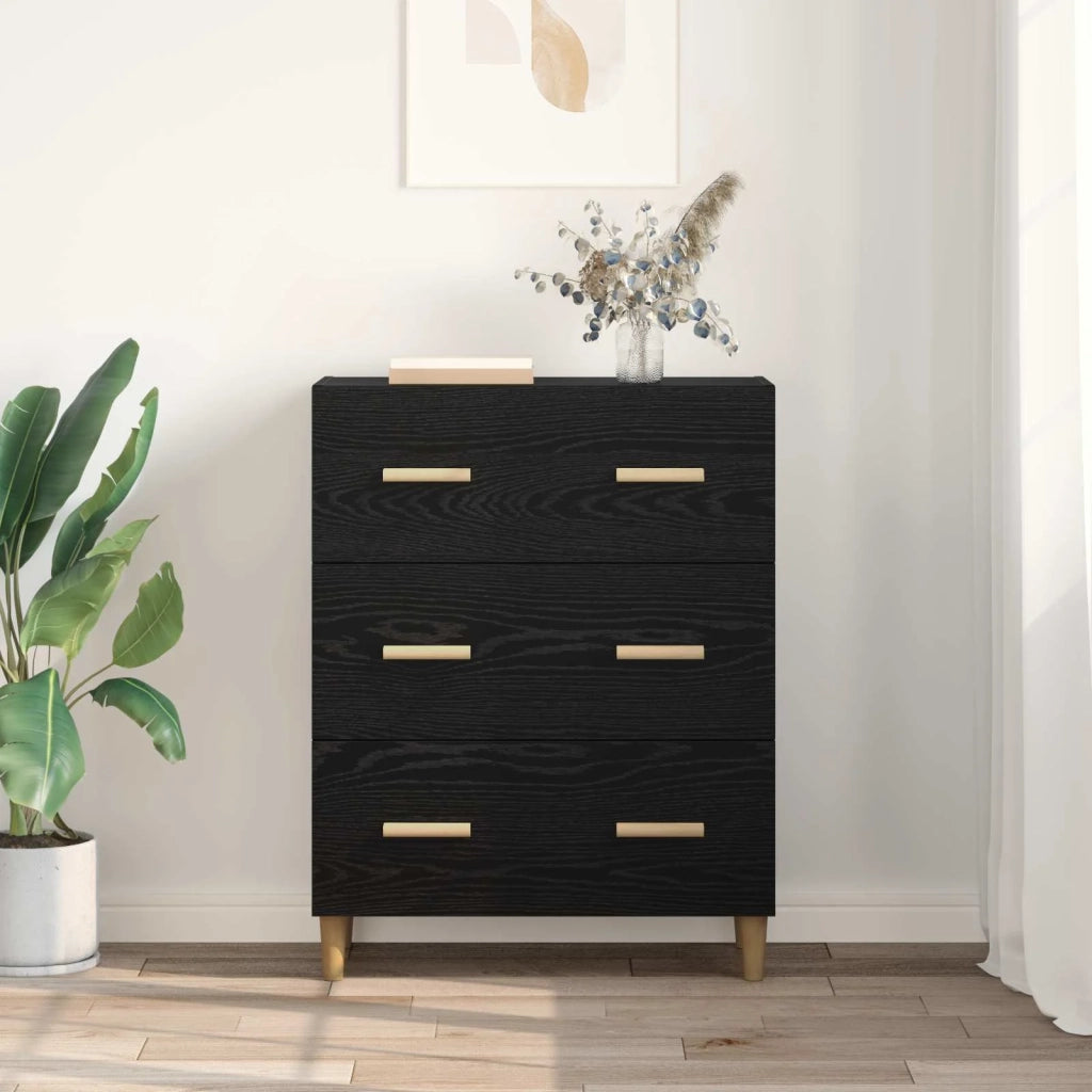 Credenza Rovere Nero 69,5 x 34 x 90 cm Legno multistrato 880636