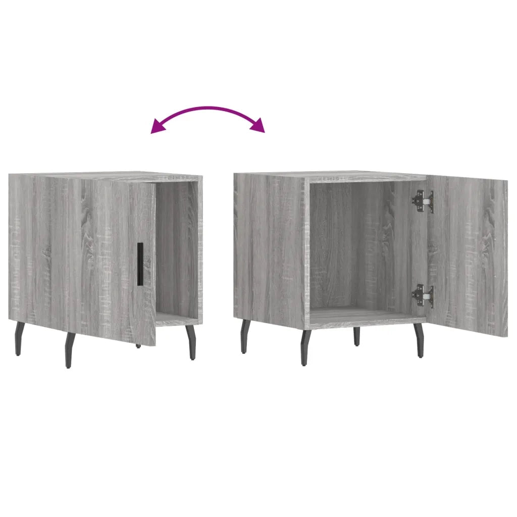 Set di 2 Comodini | Armadio da Notte | Mobiletto da notte Grigio Sonoma 40x40x50 cm in Legno Multistrato