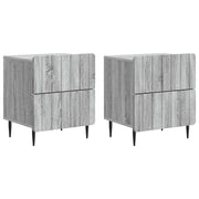 Armadio da Notte 2 pcs Grigio Sonoma 43 x 34,5 x 49,5 cm