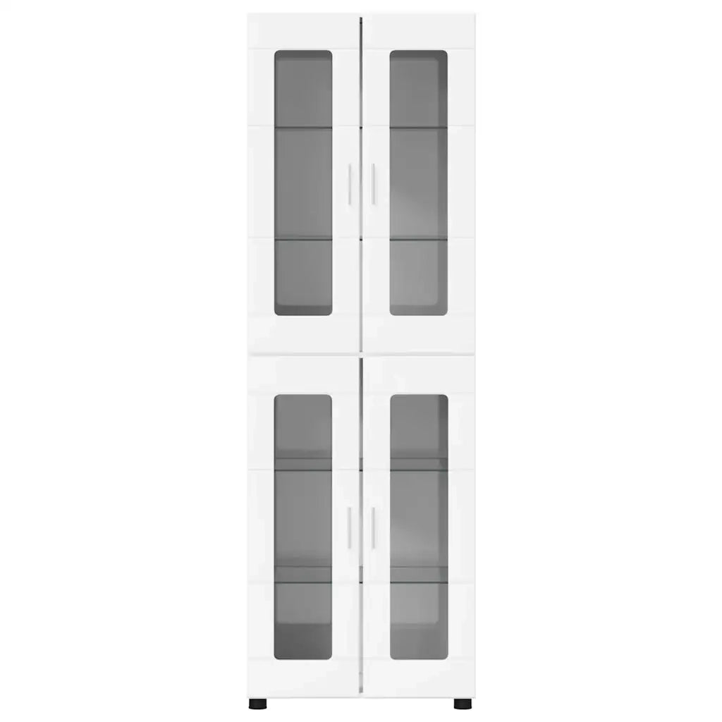 Credenza con lo scaffale FLORIN Bianco Lucido 60 x 35 x 182 cm