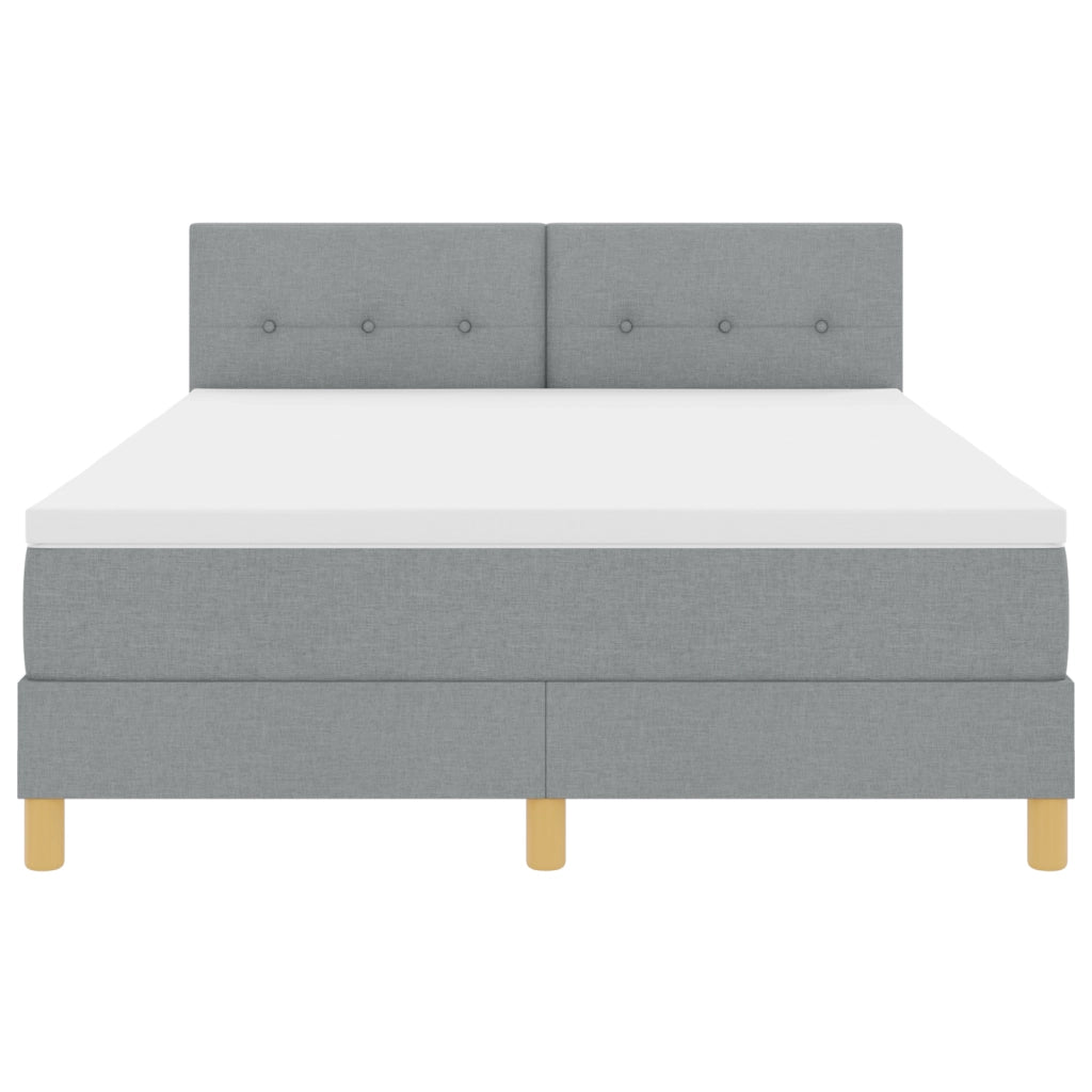 Letto con Rete a Nido e Materasso & Luci LED Grigio Chiaro 140x190 cm Tessuto