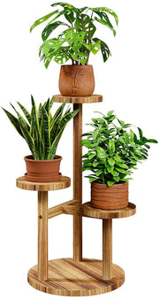 Standare per fiori in legno a più livelli, idonea per salotto e giardino, con 3 livelli, da utilizzare come gradino per fiori a più piani