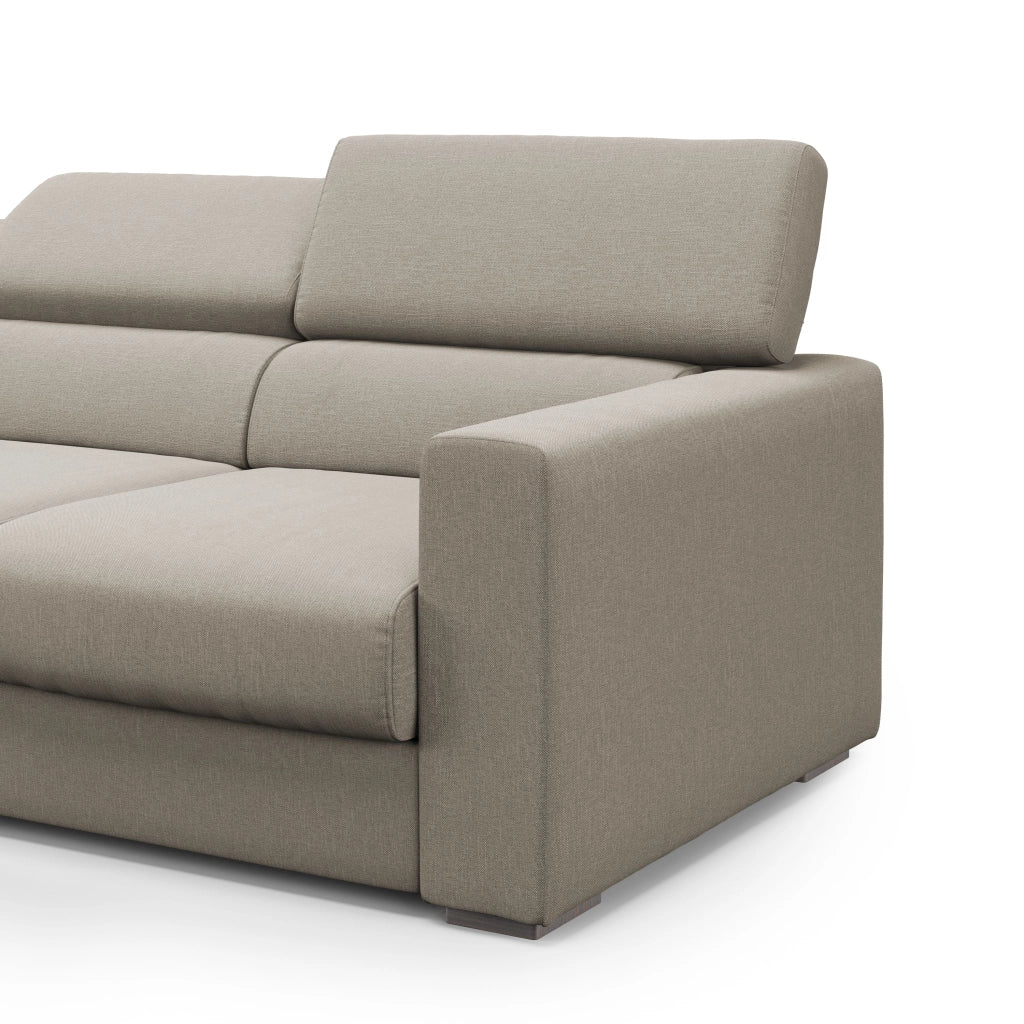 Dylan Divano a 3 sedute con estraibile a cassettone in tessuto simil cotone impermeabile T13 240 cm panna