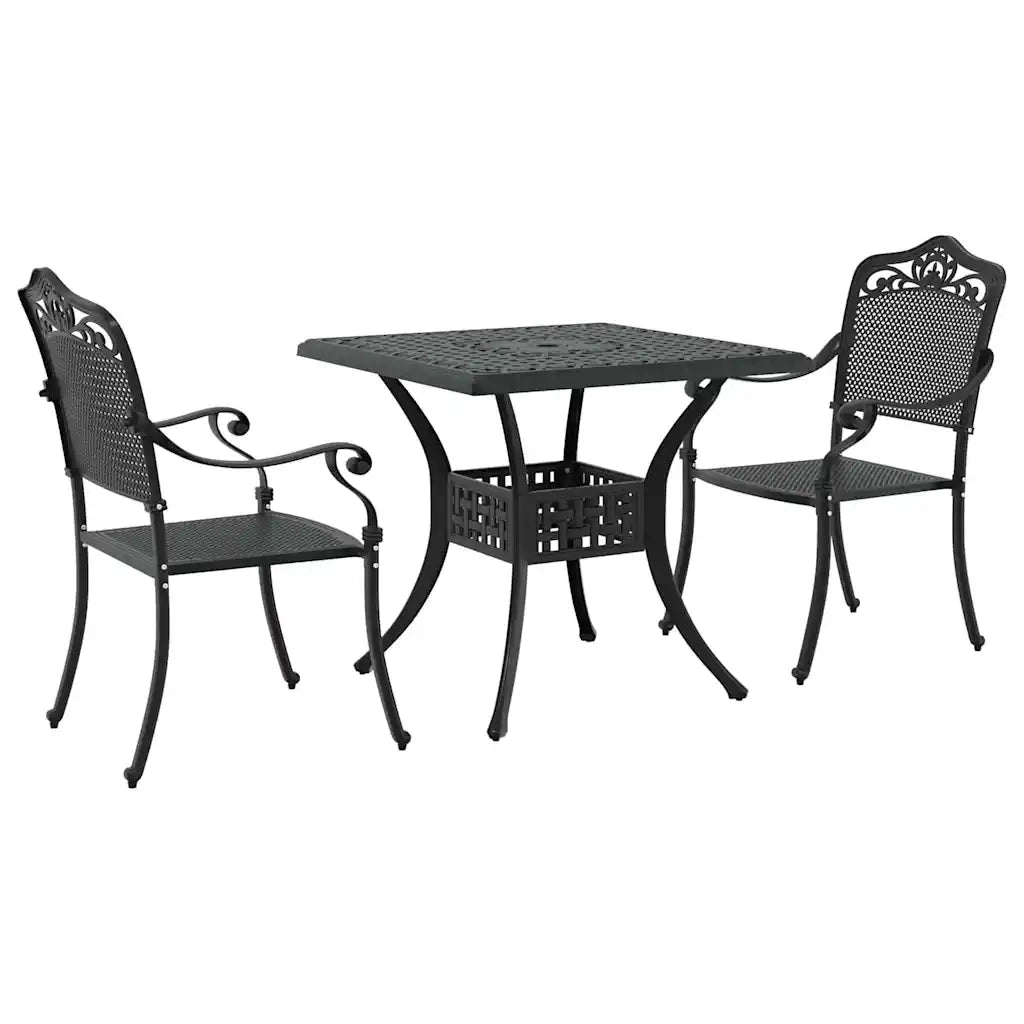 Set di Tavolo da Giardino 3 pcs Nero Alluminio pressofuso 3334741