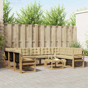 Set di divani da esterno 10 pz Bianco e Beige 3389887