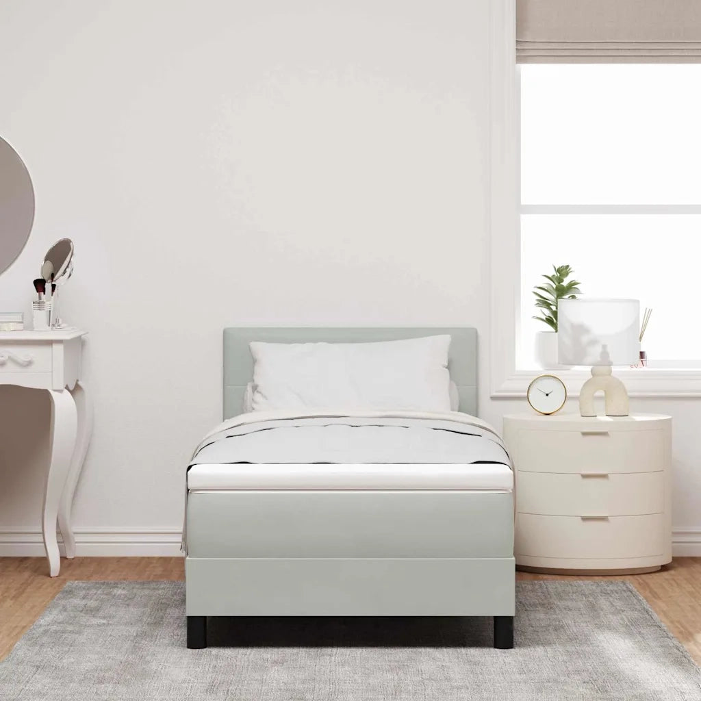 Letto a molle con materasso-Struttura Letto con Materasso Grigio chiaro 90 x 190 cm Velluto 481145