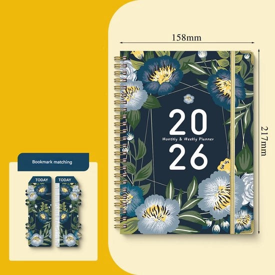 Blocco da disegno in formato A5, agenda, pianificatore, calendario, adatto per scuola e ufficio.