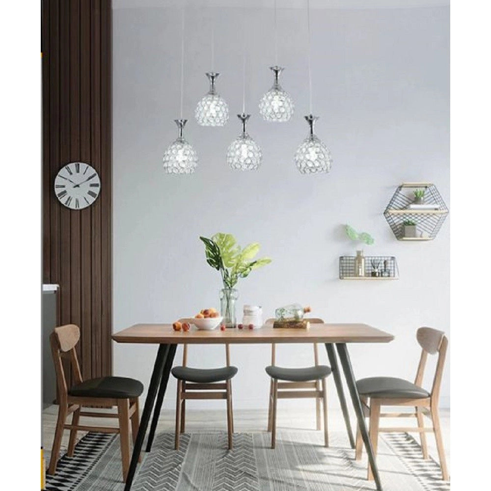 Trade Shop - Lampadario Da Soffitto A Sospensione Plafoniera Sfere Cristalli Attacco G9 B26 -