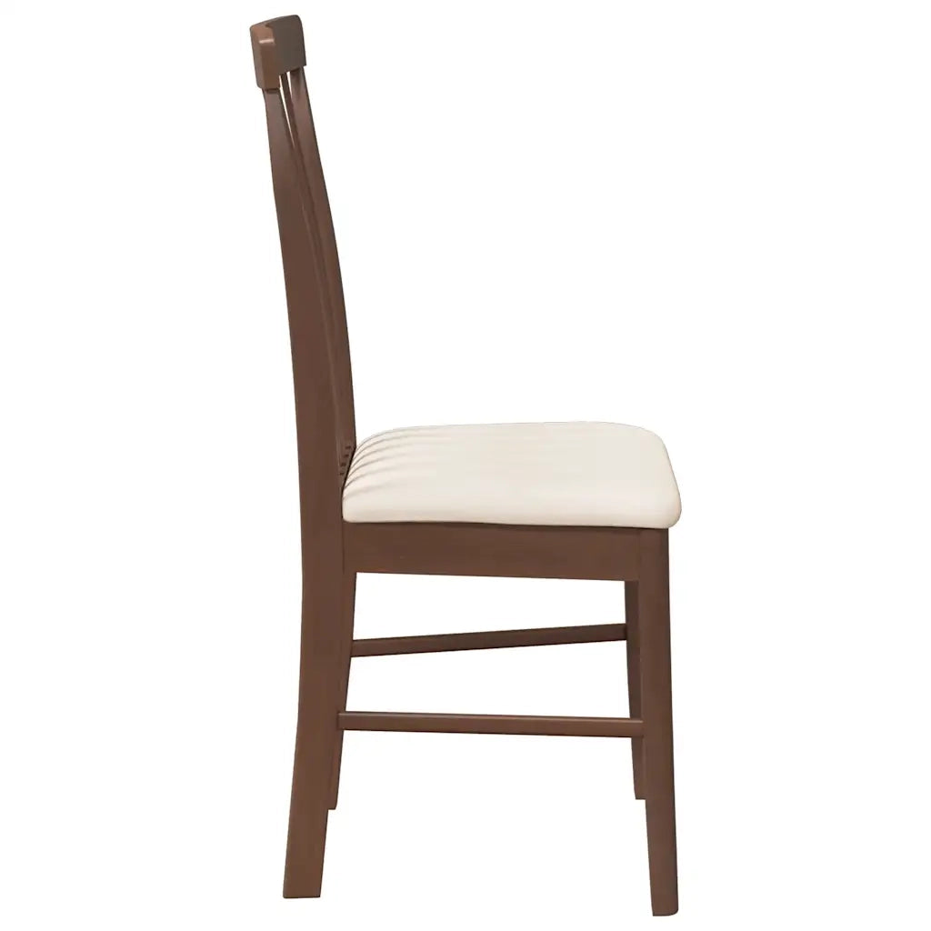 vidaXL Sedie da Pranzo con Cuscini 2pz Marrone Legno Massello di Hevea