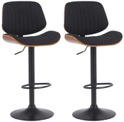 Set di 2 sgabelli da bar Clawson tessuto nero 1
