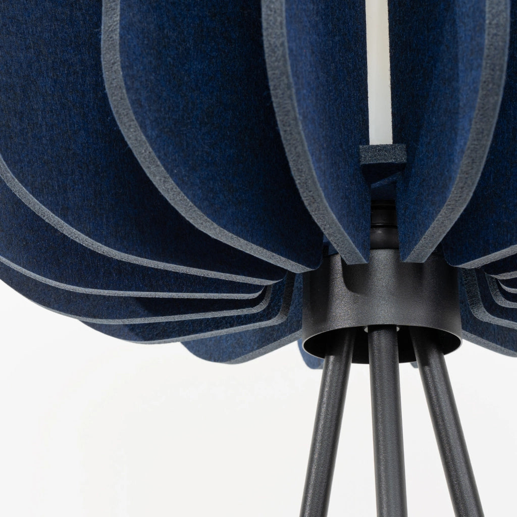 Lampada da terra treppiede feltro blu E27 Pure Lume