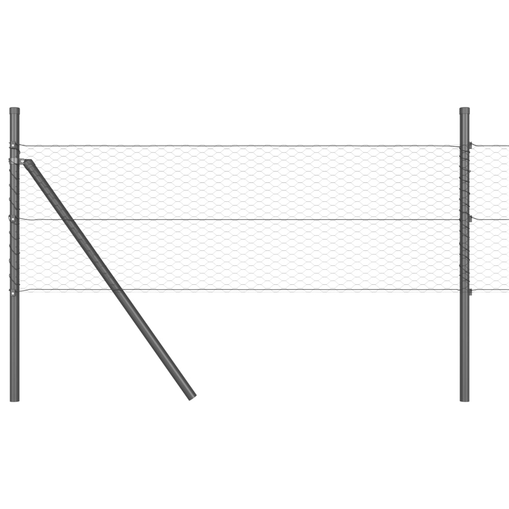 Set di Recinzione Set di 2 Grigio Acciaio Zincato 25 x 0.5 m