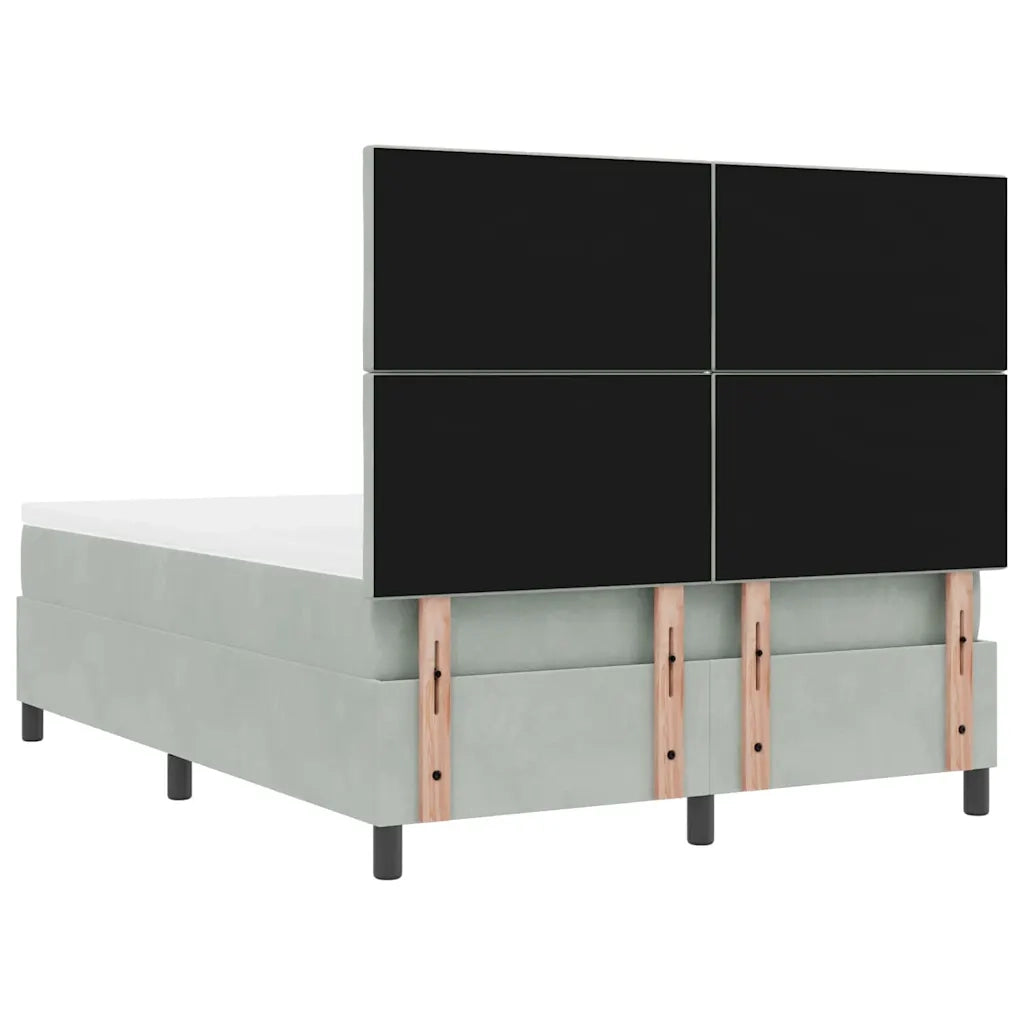 Letto a molle con materasso Grigio chiaro 160 x 200 cm Velluto 3344588