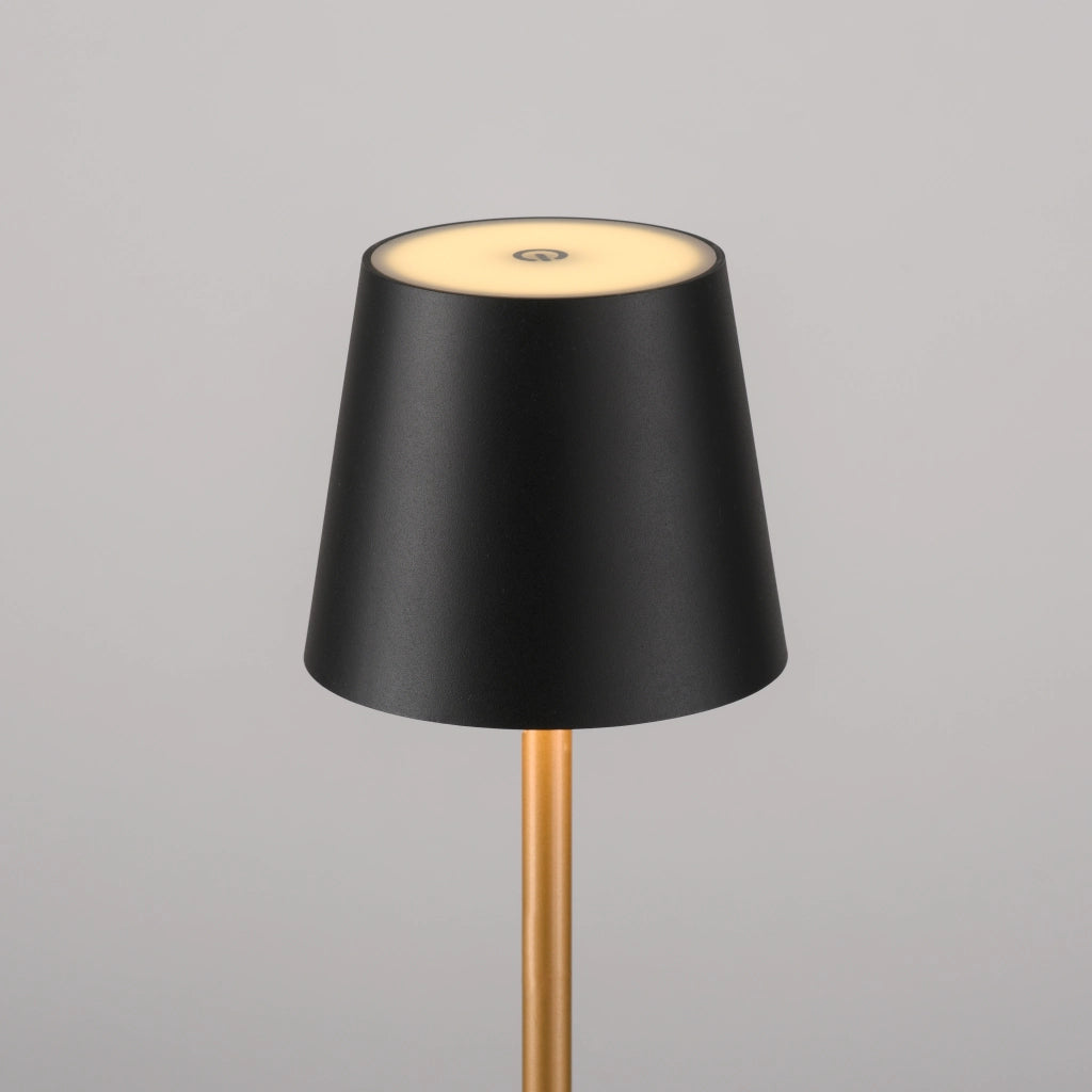 Lampada da tavolo wireless touch nero/ottone LED IP54 EURIA
