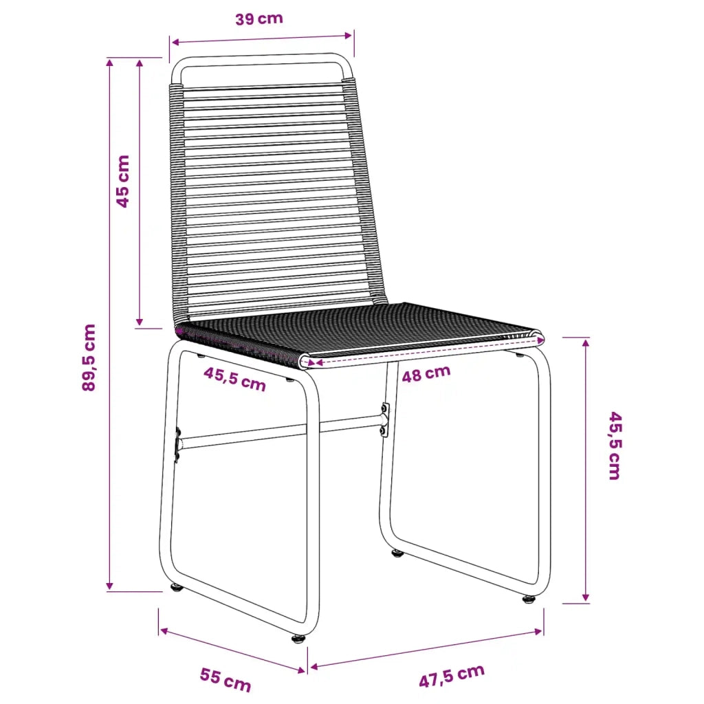 Set da Giardino 5 pz Nero Metallo e Rattan 3422844
