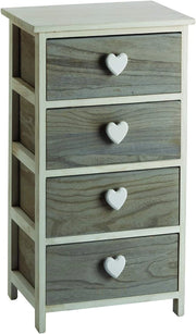 C656124 - CASSETTIERA 4 CASSETTI C/CUORE GRIGIA