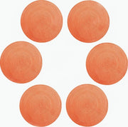 Targhe da tavola, targhe da tavolo in materiale naturale, anche come sottotarghe, mat per caffè, targhe antiscivolo rotonde, tavola da pranzo, stile europeo, materiale naturale, targa da tavola di tessuto mano a mano (arancione-36cm-6pz)