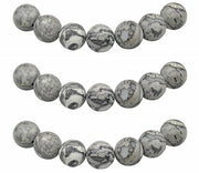 Raccoglitori 6mm 60 pezzi Pietra di Giada Grigia Semi Preziosa Raccoglitori con Foro Pietre Naturali Ronde per il Maken di Gioielli Bracciali Collane