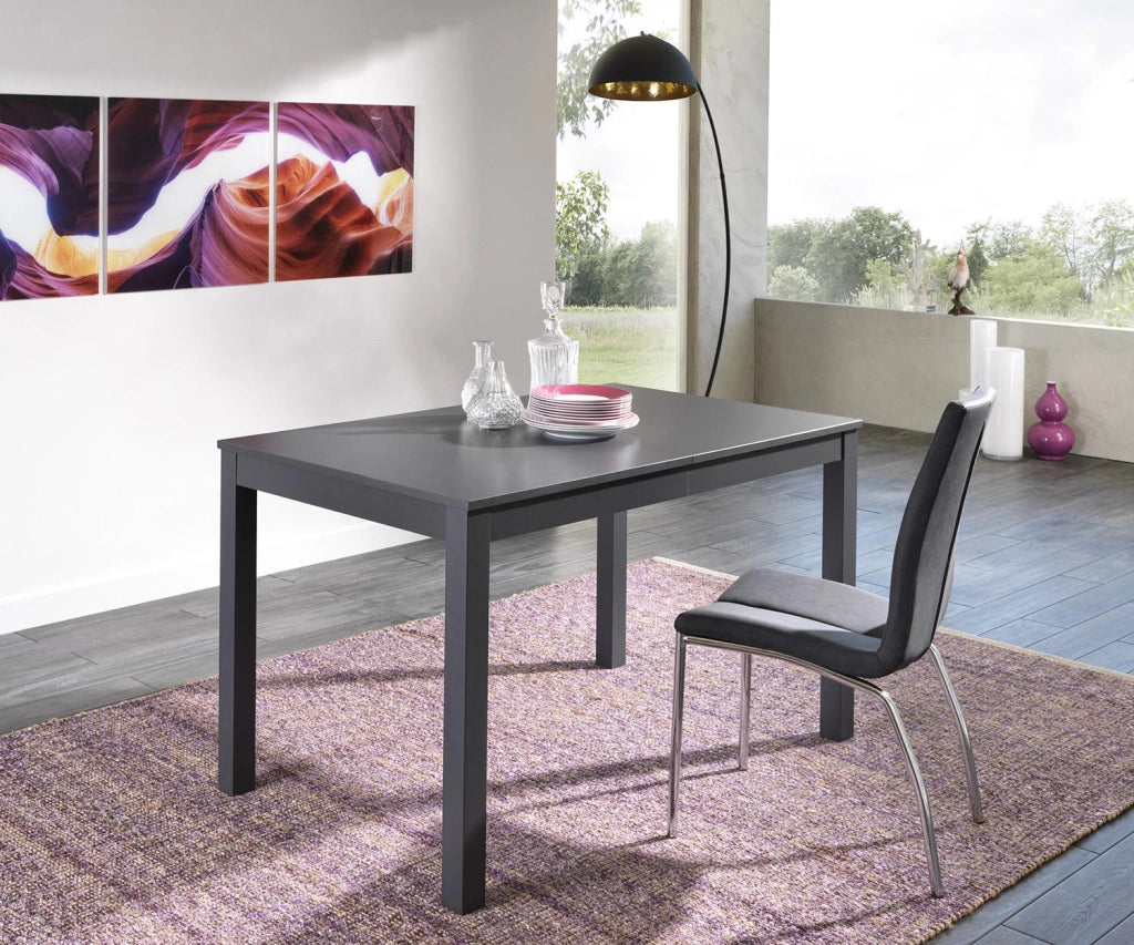 Tavolo Allungabile 130/210x80x76 cm in Legno Top in Melaminico Grigio Scuro