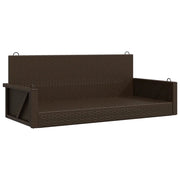 Panca da Giardino | Panchina a Dondolo Marrone 119x56x48 cm in Polyrattan
