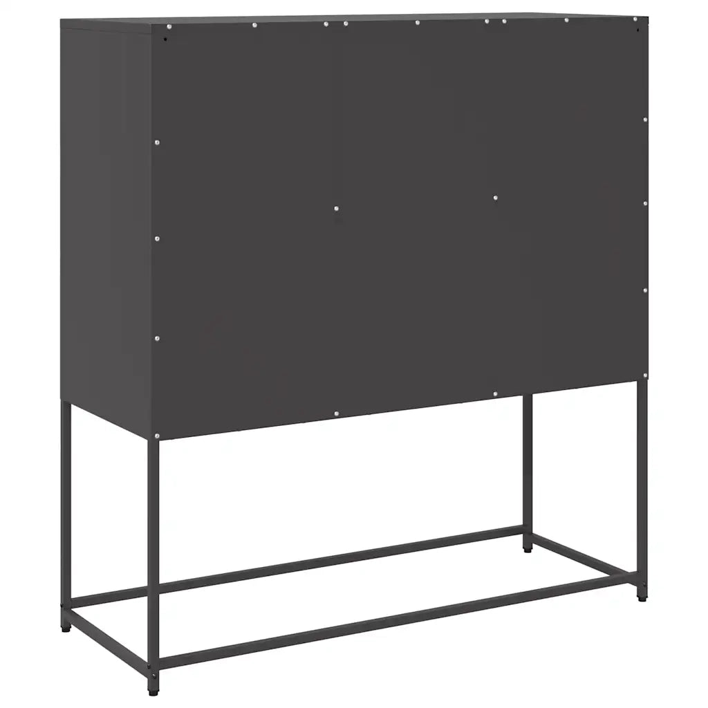 Credenza Nera 100,5x39x107 cm in Acciaio Laminato a Freddo 853404