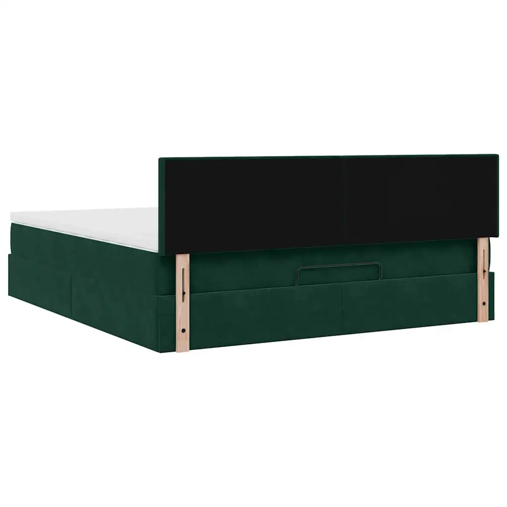 Struttura Letto Pouf con Materasso 160x200 cm in Velluto