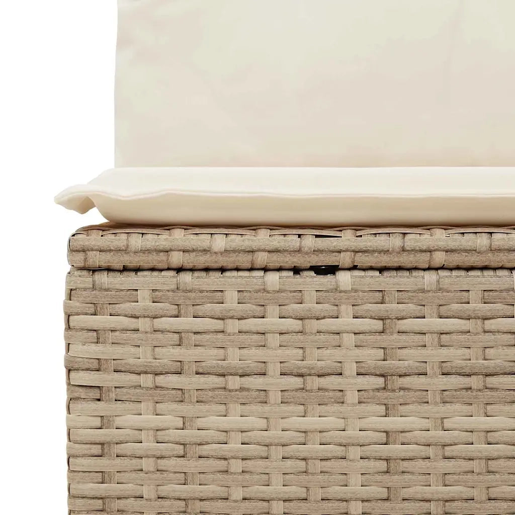 vidaXL Divano da giardino con cuscino Beige Poly Rattan