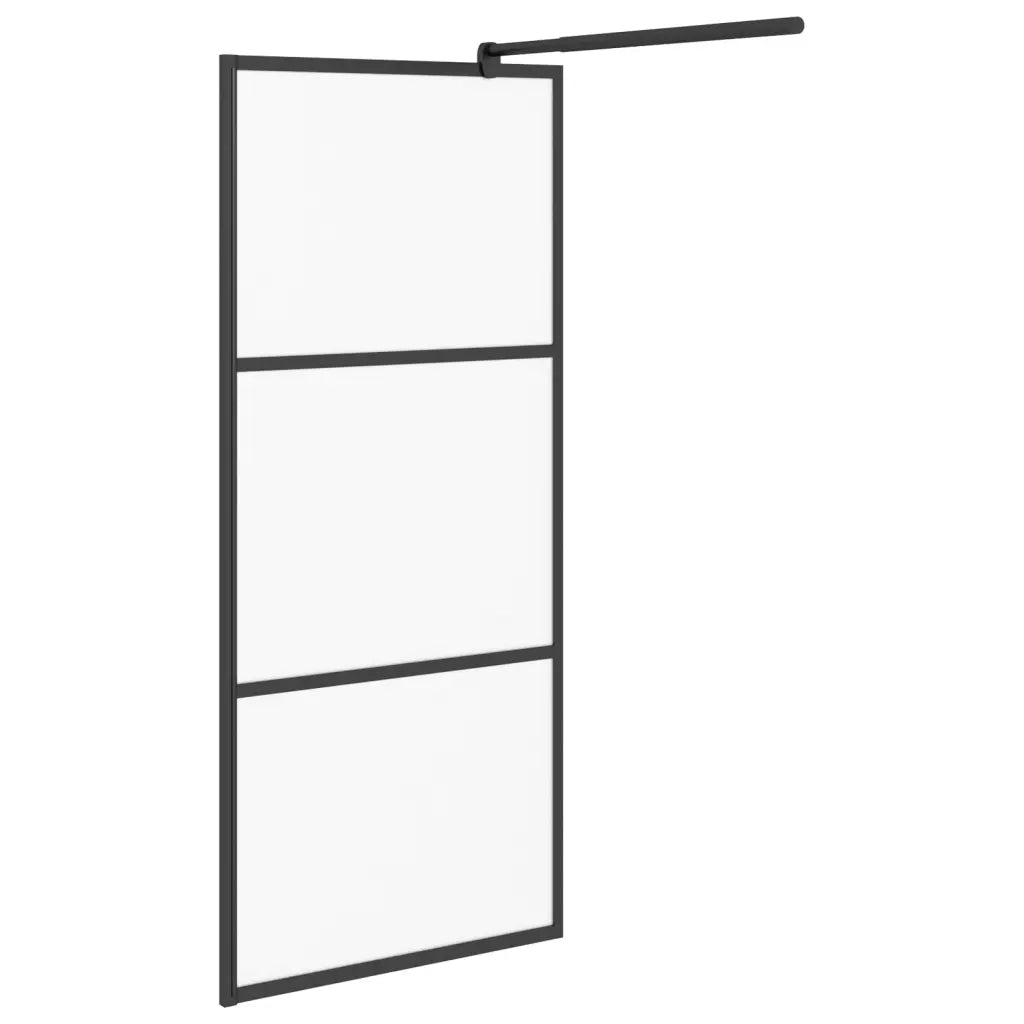 Parete Doccia Walk in 80x195 cm in Vetro Smerigliato ESG Nero 151876