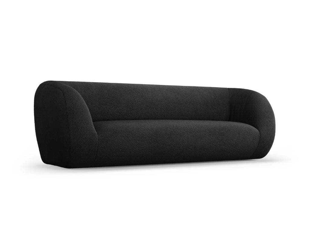 Cosmopolitan Design - Divano "Essen" 3 posti in bouclé nero 