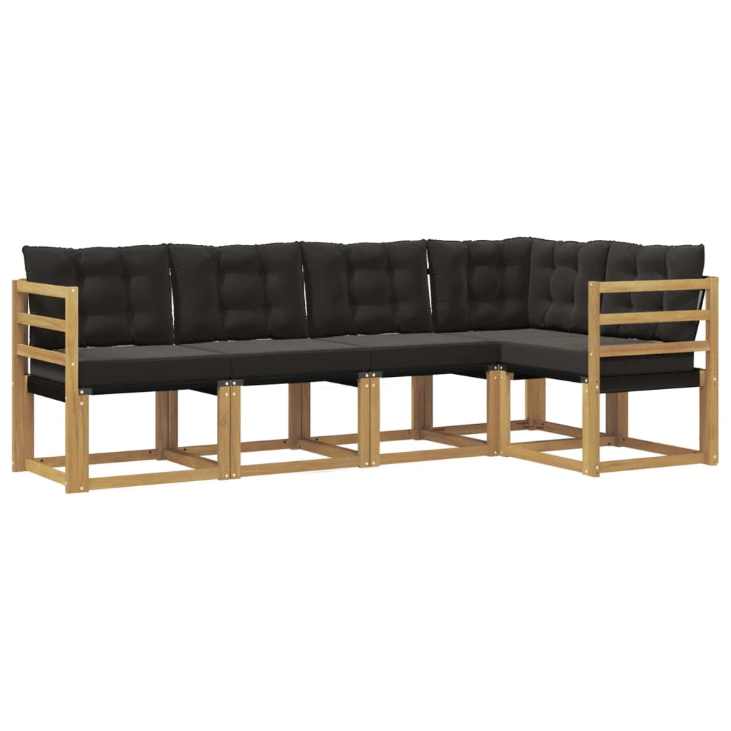 Set di divani da esterno 5 pz Bianco e Nero 3389466