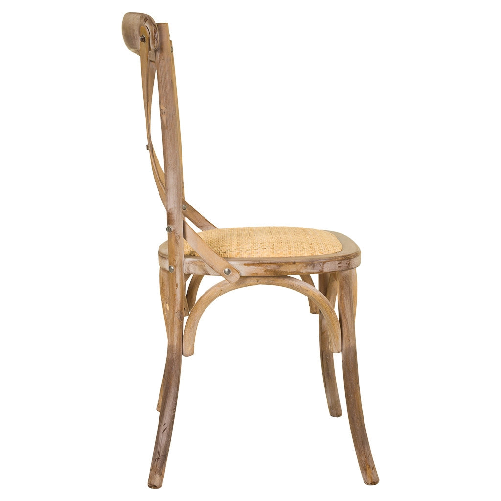Sedia legno seduta rattan marrone 44x42x46/88h cm