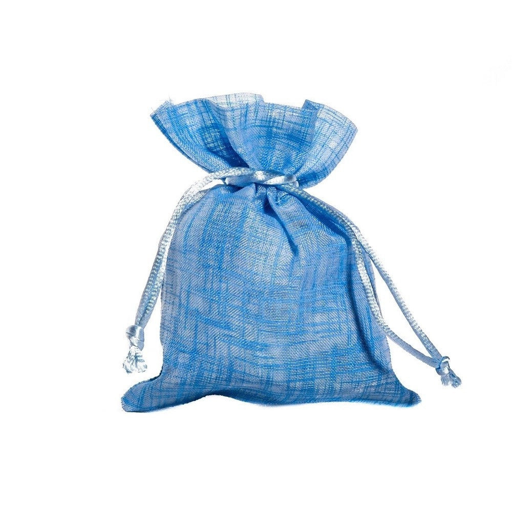 Trade Shop - 12 Sacchetto Portaconfetti Vari Colori Bomboniera Confetti Sacchettino - Celeste