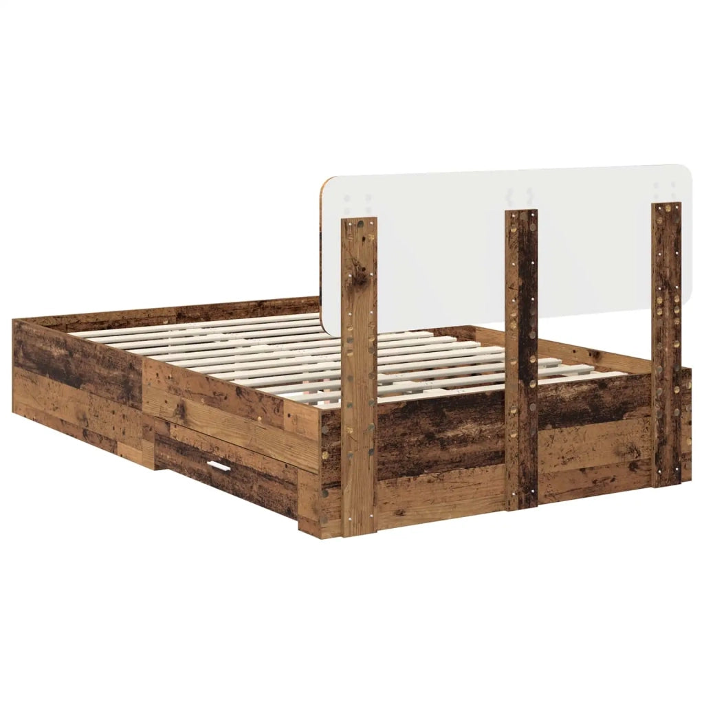 Struttura del letto con testiera Legno vecchio 120 x 190 cm