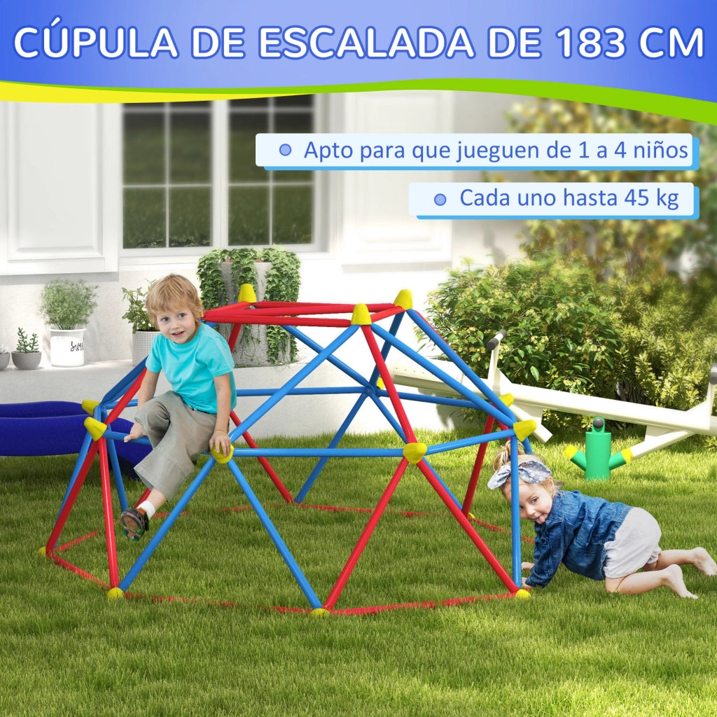 Castello per bambini con scivolo ¨C zephmum ¨C rosso e blu, 183x90 cm